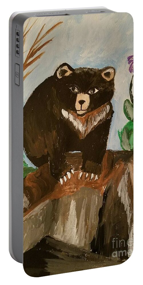 Little Black Bear Portable Battery Charger featuring the photograph Little Black Bear by Maria Urso