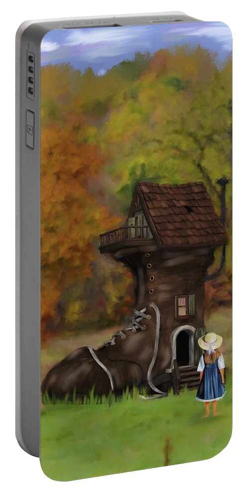Little Girl Who Lived In A Shoe. Little Girl Portable Battery Charger featuring the photograph Little Girl who lived in a Shoe by Mary Timman
