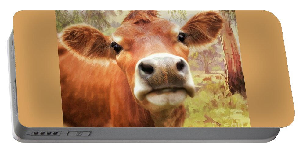 Cow Portable Battery Charger featuring the digital art Little Jersey by Trudi Simmonds