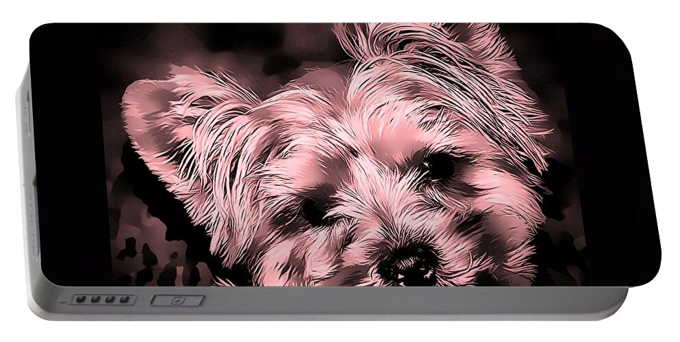 Yorkshire Terrier Portable Battery Charger featuring the photograph Little Powder Puff by Kathy Tarochione