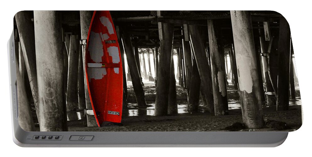 Clay Portable Battery Charger featuring the photograph Little Red Boat III by Clayton Bruster
