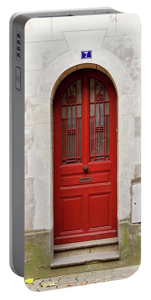 Door Portable Battery Charger featuring the photograph Little Red Door by Melanie Alexandra Price