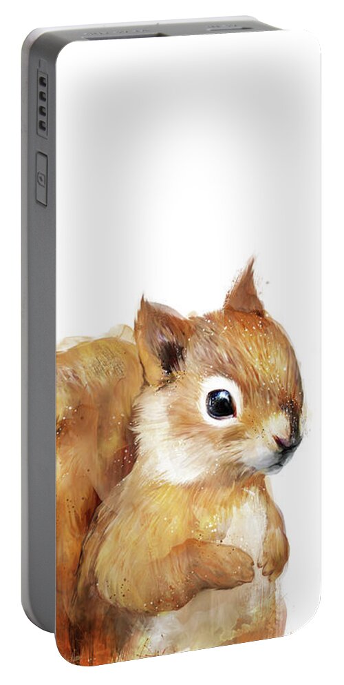 #faatoppicks Portable Battery Charger featuring the painting Little Squirrel by Amy Hamilton