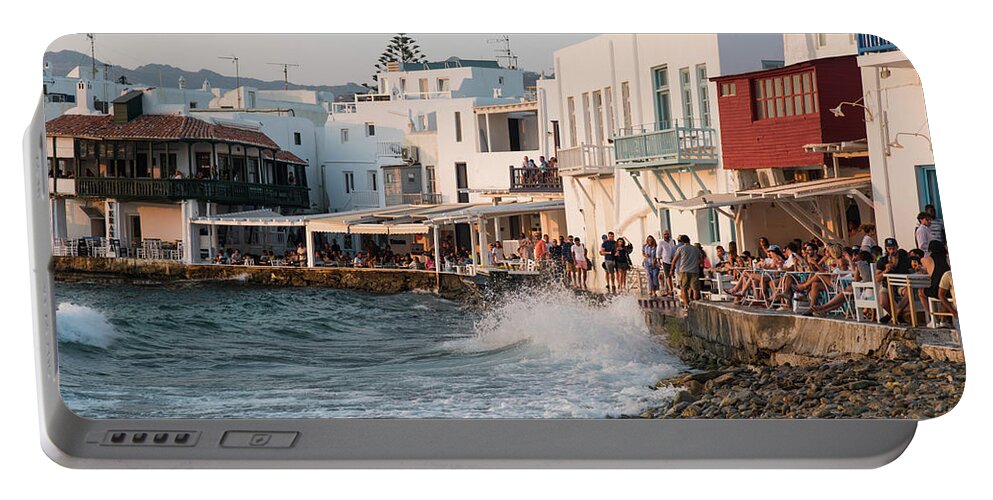 Greece Portable Battery Charger featuring the photograph Little Venice, Mykonos Island, Greece by Michalakis Ppalis