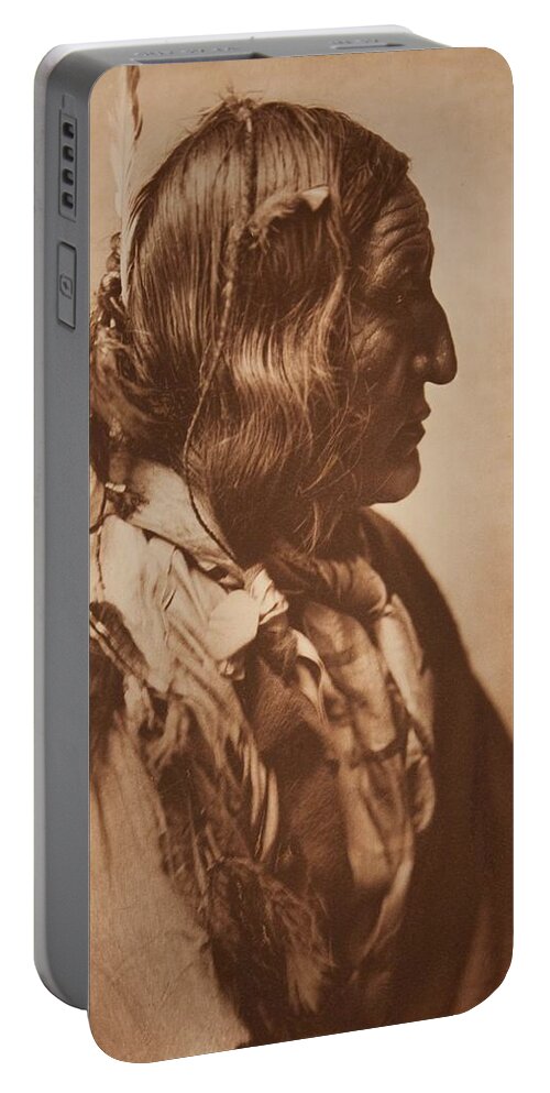 Native Portable Battery Charger featuring the painting Little Wolf - Cheyenne , Native American by Edward Sheriff Curtis, 1868 - 1952 by Celestial Images