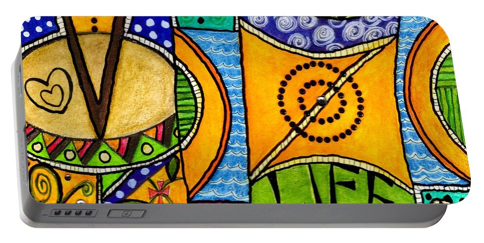 Greeting Cards Portable Battery Charger featuring the mixed media Living a VIBRANT Life by Angela L Walker