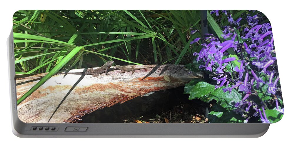 Lizard Portable Battery Charger featuring the photograph Lizards in the Garden by Aimee L Maher ALM GALLERY