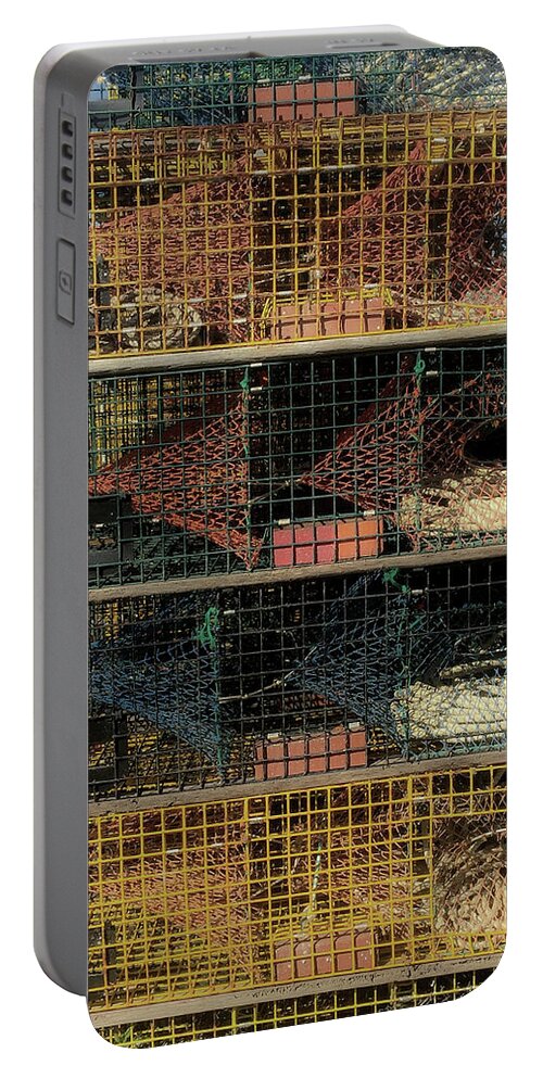 Lobster Traps Portable Battery Charger featuring the photograph Lobster Traps by Mark Alesse