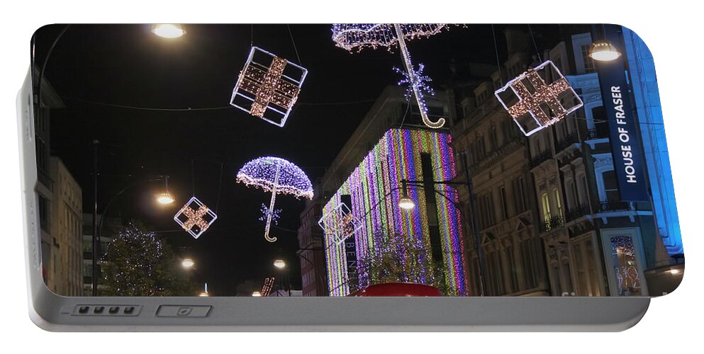 London Portable Battery Charger featuring the photograph London at Christmas by Terri Waters