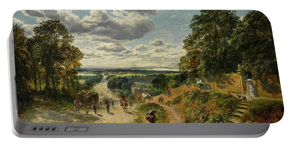 Samuel Bough Portable Battery Charger featuring the painting London From Shooters Hill by Samuel Bough