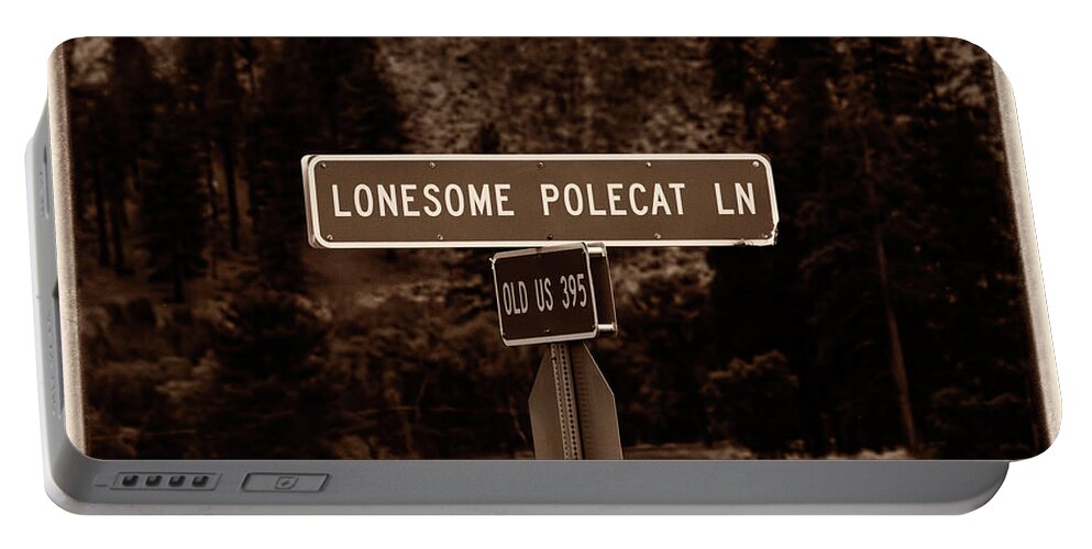 Lonesome Portable Battery Charger featuring the photograph Lonesome Polecat Lane by LeeAnn McLaneGoetz McLaneGoetzStudioLLCcom