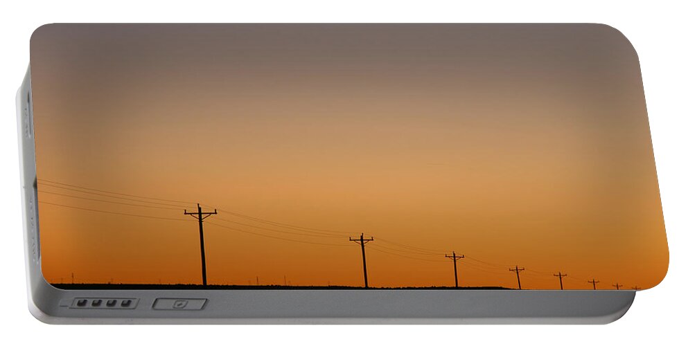 Sunset Portable Battery Charger featuring the photograph Lonesome Road - Wyoming by DArcy Evans