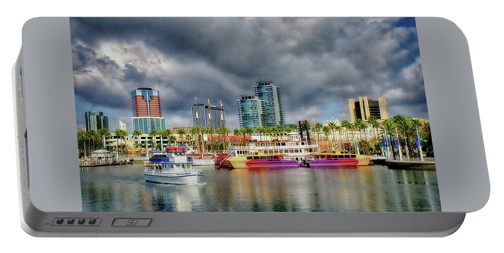 Marina Portable Battery Charger featuring the photograph Long Beach Shoreline Marina by Joseph Hollingsworth