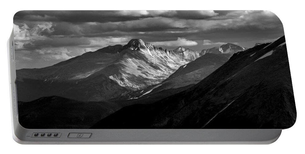 Longs Peak Portable Battery Charger featuring the photograph Longs Peak by Robert Meyers-Lussier