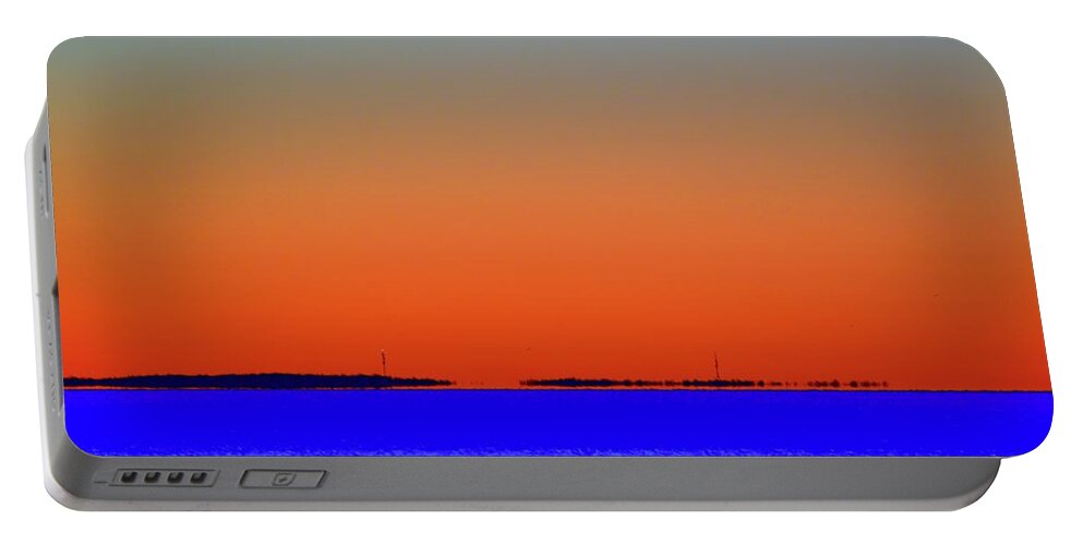 Abstract Portable Battery Charger featuring the photograph Looking Across by Lyle Crump