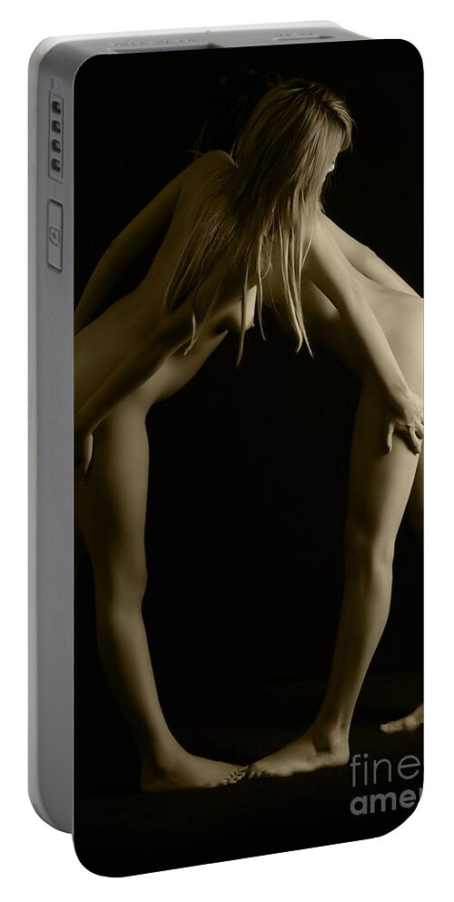 Implied Nude Portable Battery Charger featuring the photograph Looking around by Robert WK Clark