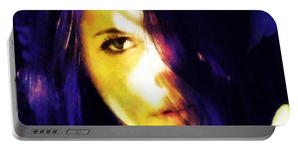 Woman Portable Battery Charger featuring the digital art Looking at the world with one eye is enough by Gun Legler