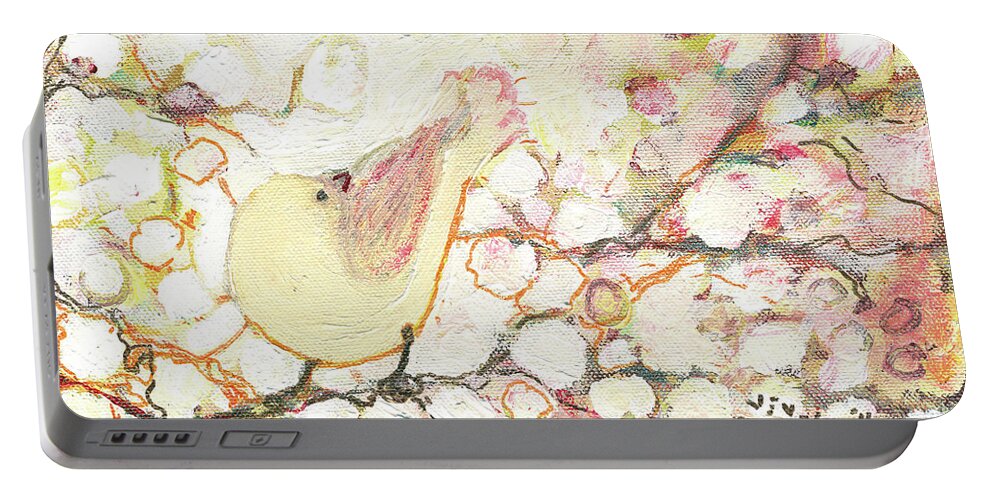 Bird Portable Battery Charger featuring the painting Looking for Love by Jennifer Lommers