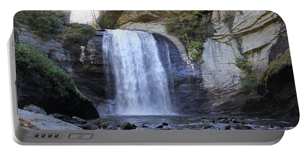 Waterfall Portable Battery Charger featuring the photograph Looking Glass Falls by Allen Nice-Webb