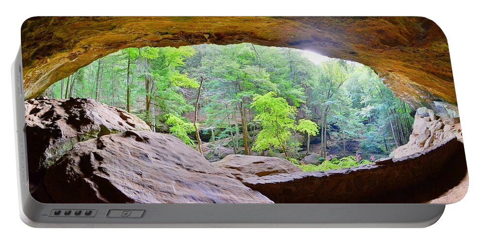 Looking Out Of Old Man's Cave Portable Battery Charger featuring the photograph Looking Out Of Old Man's Cave by Lisa Wooten