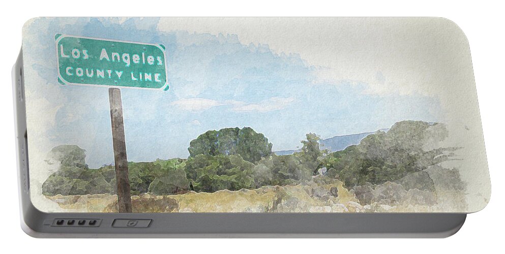 California Portable Battery Charger featuring the photograph Los Angeles County Line by Lenore Locken