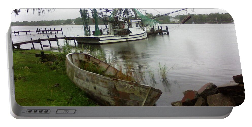 Boat Portable Battery Charger featuring the photograph Lost Boat by Patricia Caldwell
