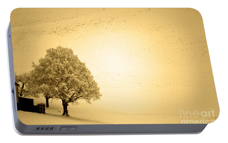 Lost In Snow Portable Battery Charger featuring the photograph Lost in Snow - Winter in Switzerland by Susanne Van Hulst