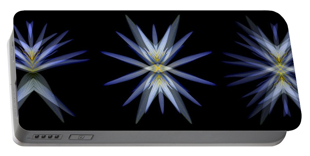 Nymphaea Caerulea Portable Battery Charger featuring the photograph Blue Lotus Transitions 4-5-6 by Wayne Sherriff