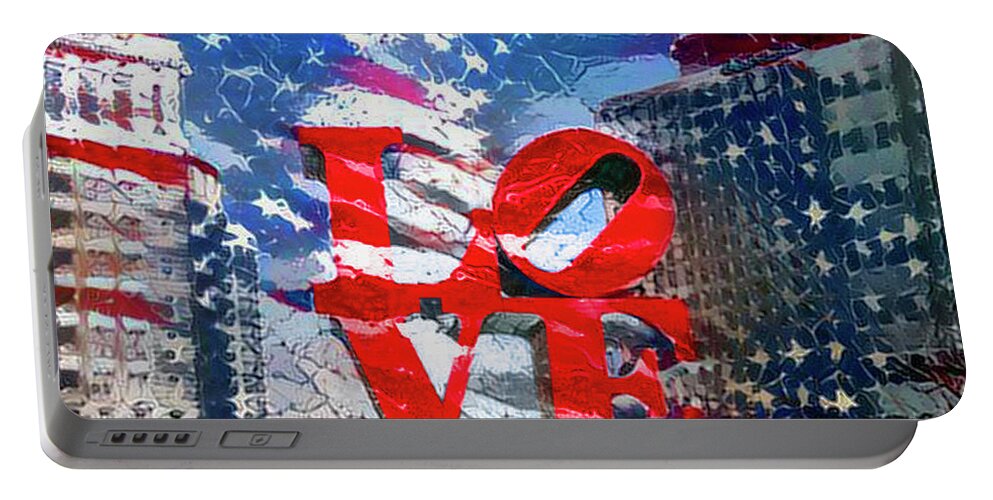 Love Portable Battery Charger featuring the photograph Love America - Philadelphia by Bill Cannon