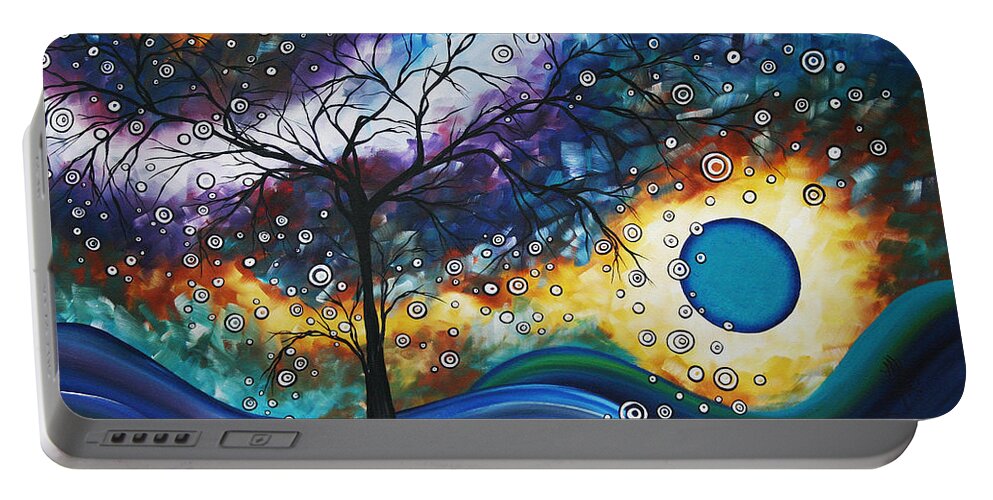 Wall Portable Battery Charger featuring the painting Love and Laughter by MADART by Megan Aroon