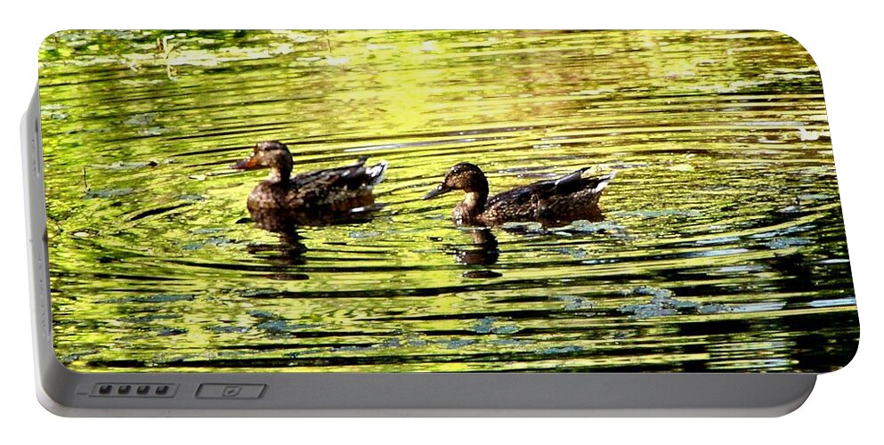Ducks Portable Battery Charger featuring the photograph Love Ducks by A L Sadie Reneau