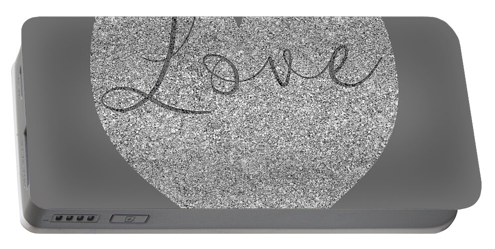 Clare Bambers Portable Battery Charger featuring the photograph Love Heart Glitter by Clare Bambers