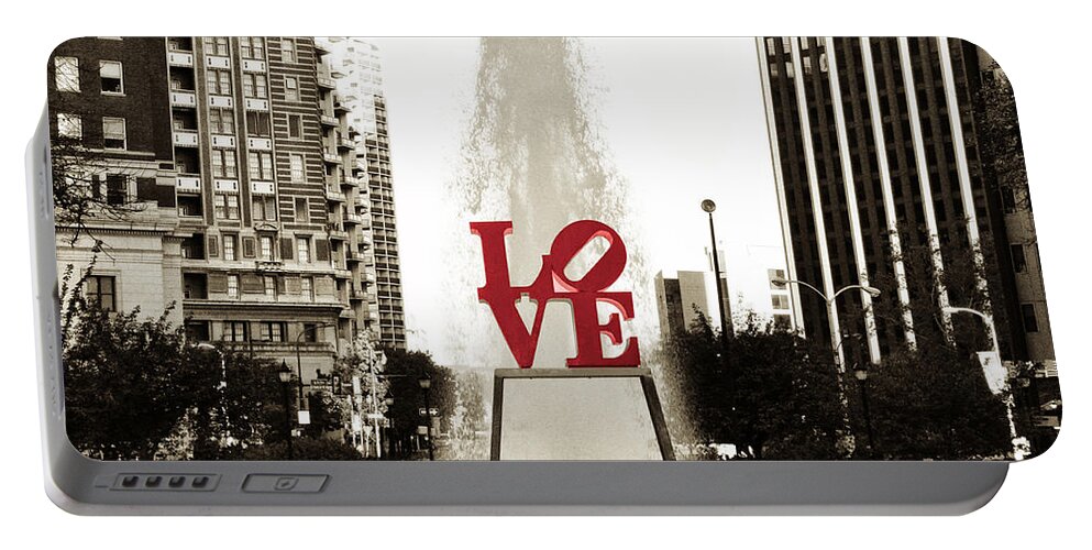 #faatoppicks Portable Battery Charger featuring the photograph Love in Philadelphia by Bill Cannon