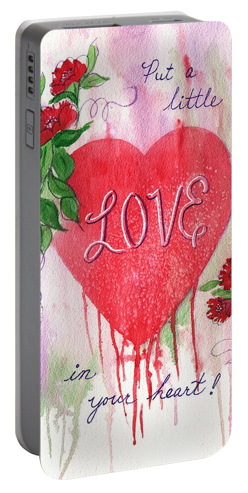 Heart Portable Battery Charger featuring the painting Love In Your Heart by Marilyn Smith