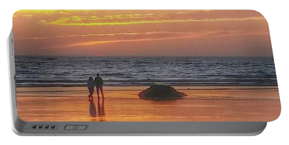 K5summer Portable Battery Charger featuring the photograph Love Is A Sunset On The Beach by Jerry Renville
