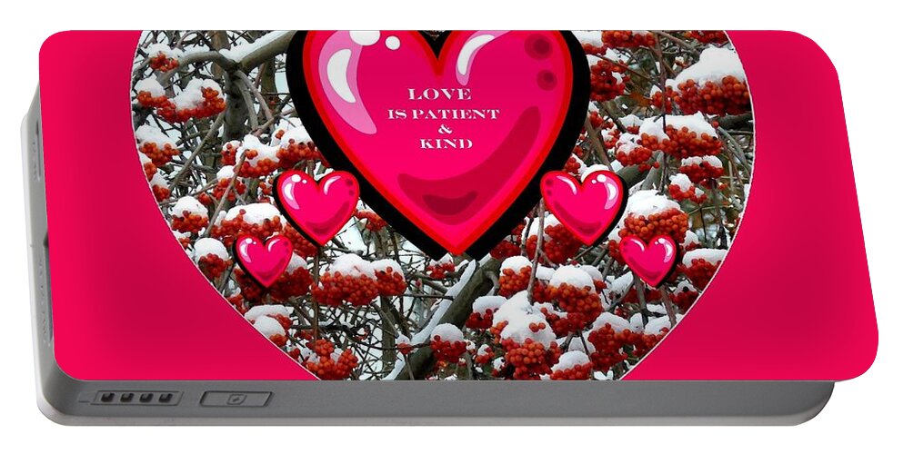 #loveispatientandkind Portable Battery Charger featuring the digital art Love Is Patient And Kind by Will Borden