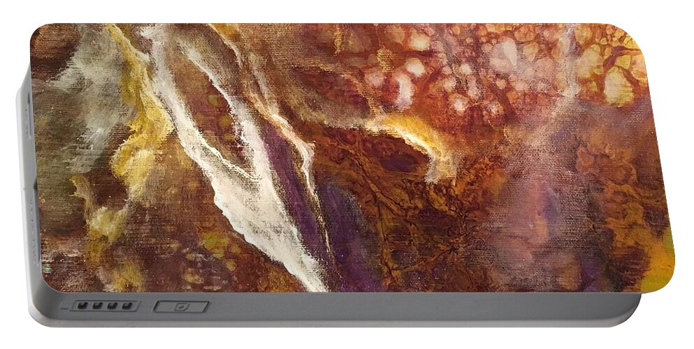 Abstract Portable Battery Charger featuring the painting Love by Soraya Silvestri