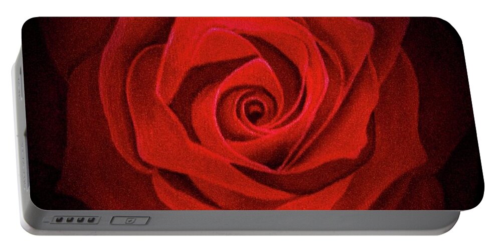 Rose Portable Battery Charger featuring the painting Love by Sudakshina Bhattacharya