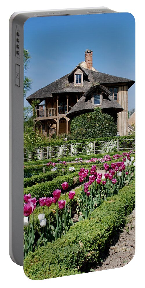 Cottage Portable Battery Charger featuring the photograph Lovely Garden and Cottage by Jennifer Ancker
