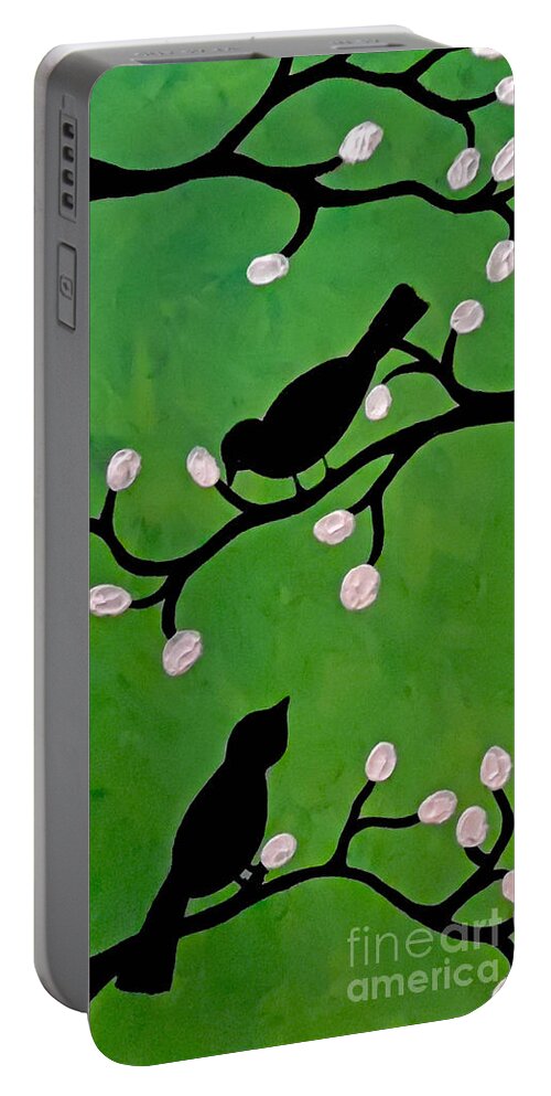 Love Birds Portable Battery Charger featuring the painting Lovers Gaze by Jilian Cramb - AMothersFineArt