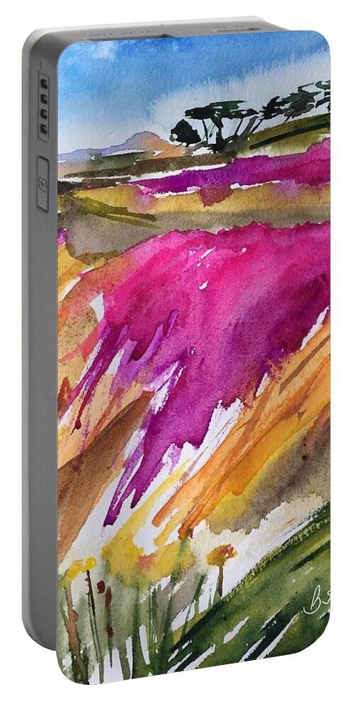 Landscape Portable Battery Charger featuring the painting Lovers Point by Bonny Butler