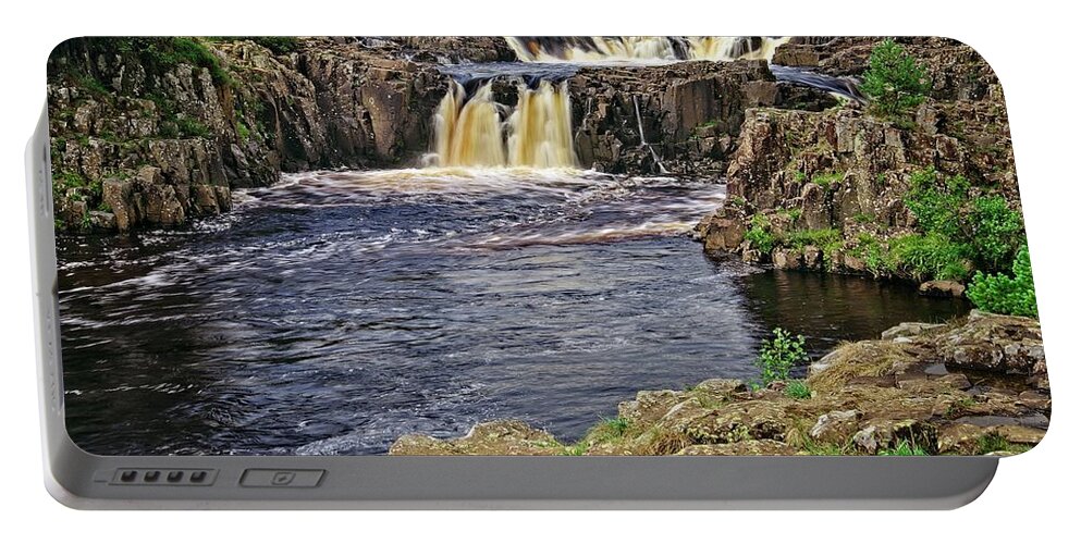 Waterfall Portable Battery Charger featuring the photograph Low Force Waterfall, Teesdale, North Pennines by Martyn Arnold