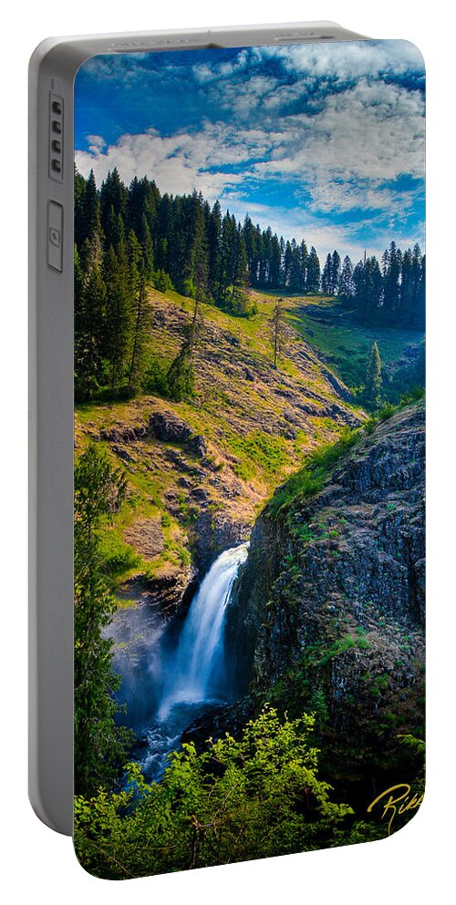  Portable Battery Charger featuring the photograph Lower Falls - Elk Creek Falls by Rikk Flohr