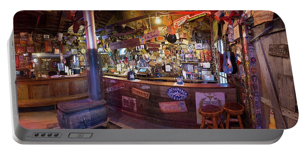 2016 Portable Battery Charger featuring the photograph Luckenbach by Tim Stanley