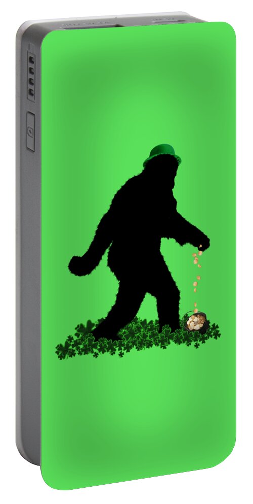 Sasquatch Portable Battery Charger featuring the digital art Lucky Sasquatch by Gravityx9 Designs