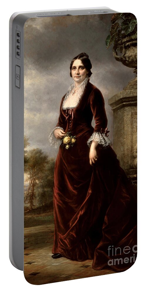 Government Portable Battery Charger featuring the photograph Lucy Hayes, First Lady by Science Source