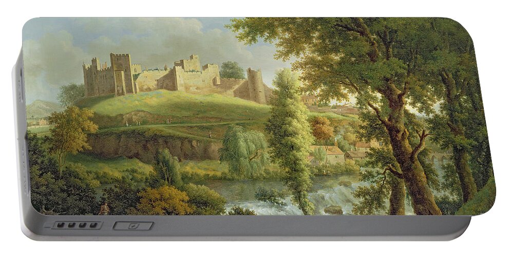 Ludlow Portable Battery Charger featuring the painting Ludlow Castle with Dinham Weir by Samuel Scott