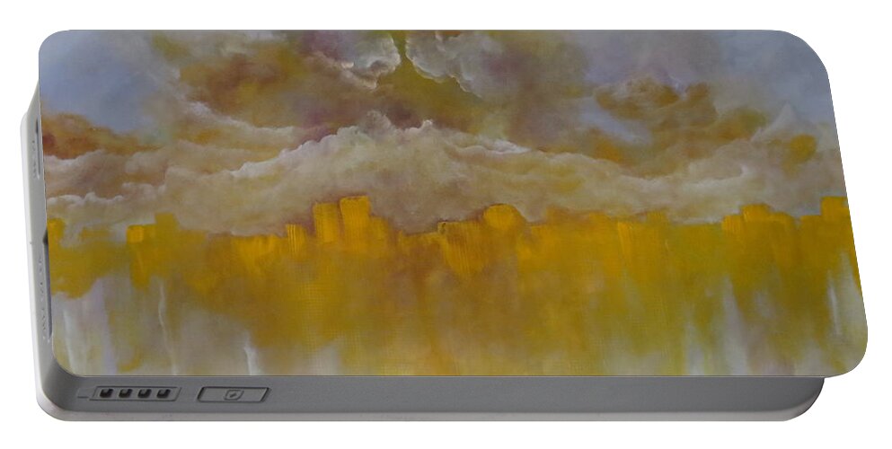 Abstract Portable Battery Charger featuring the painting Luminescence by Soraya Silvestri