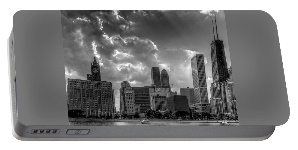 Chicago Portable Battery Charger featuring the photograph Luminous Chicago by John Roach