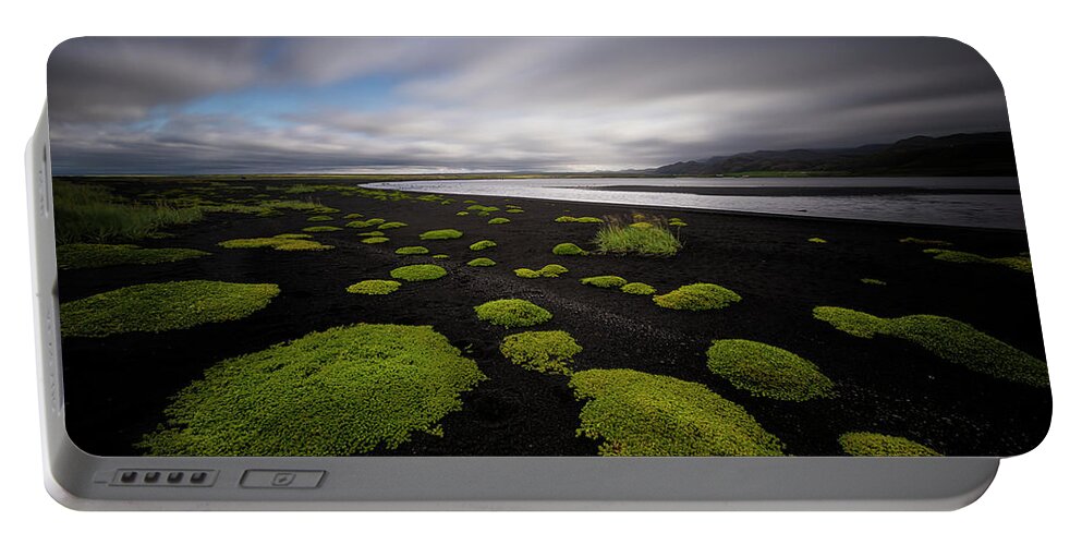 Iceland Portable Battery Charger featuring the photograph Lunar Moss by Dominique Dubied